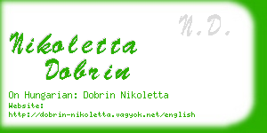 nikoletta dobrin business card